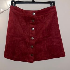 Velvet red skirt